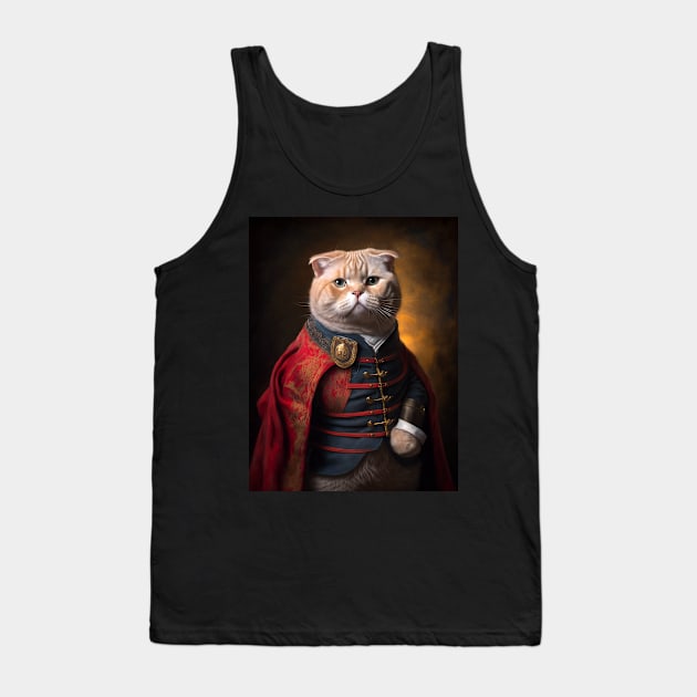 Royal Portrait of a Scottish Fold Cat Tank Top by pxdg